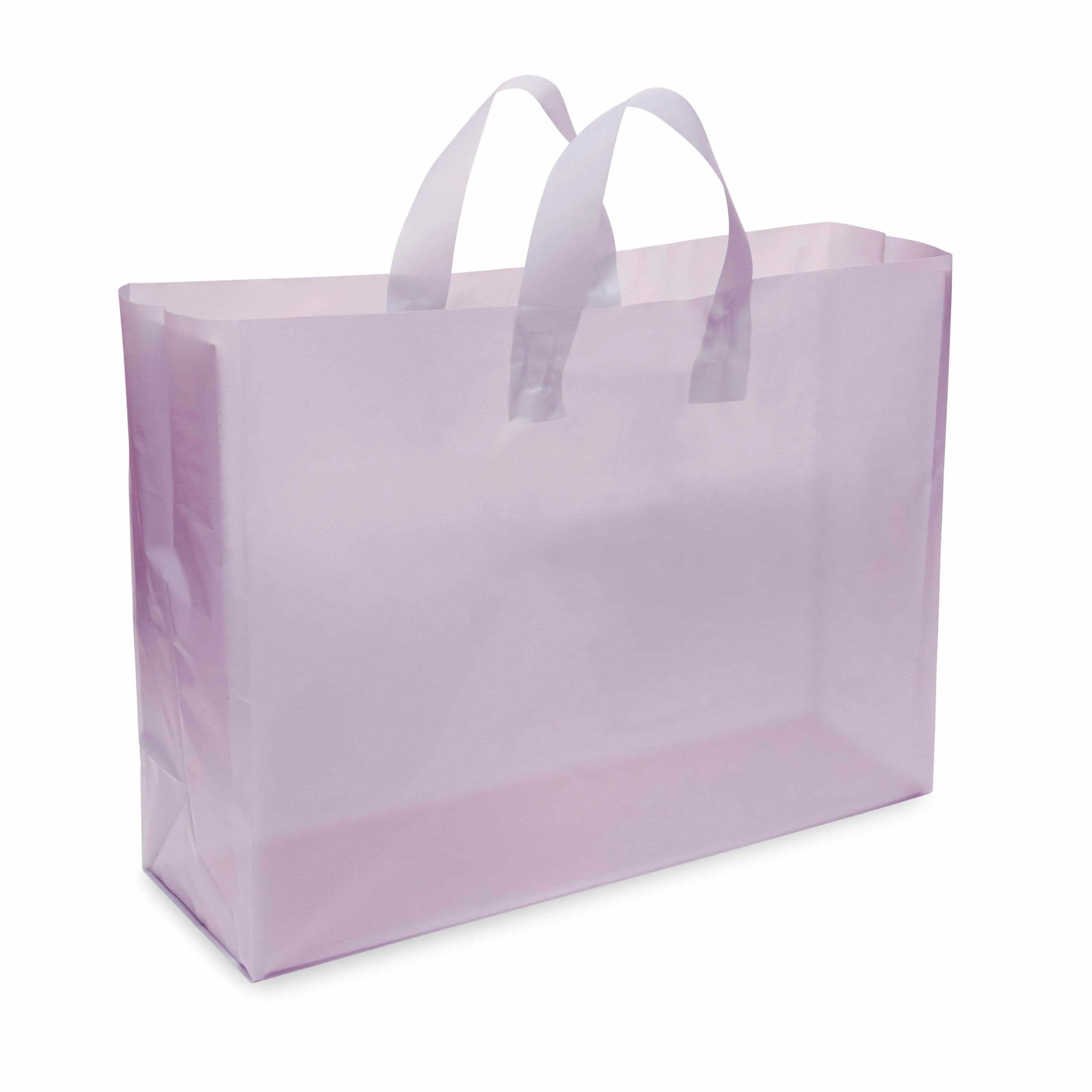 16x6x12 Large Frosted Lilac Purple Plastic Bags with Handles