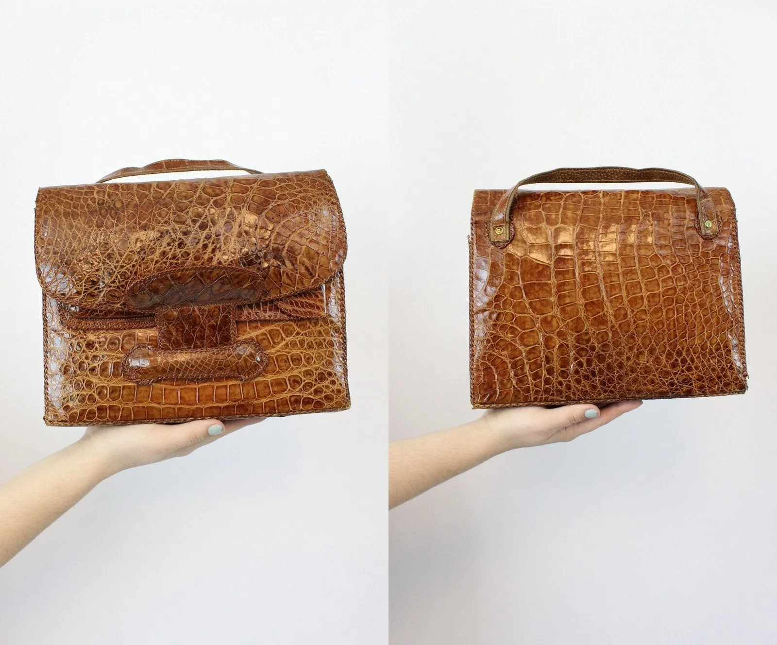 1950s leather handbag snakeskin clutch purse | new fall