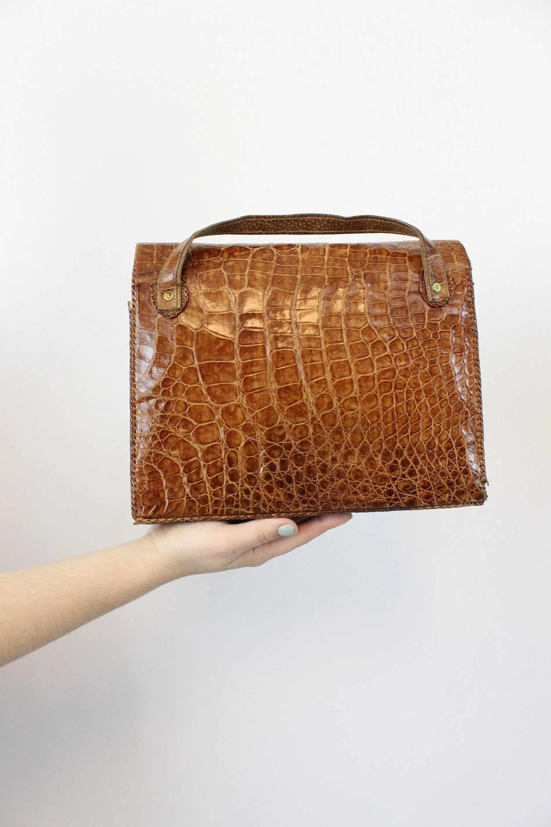 1950s leather handbag snakeskin clutch purse | new fall