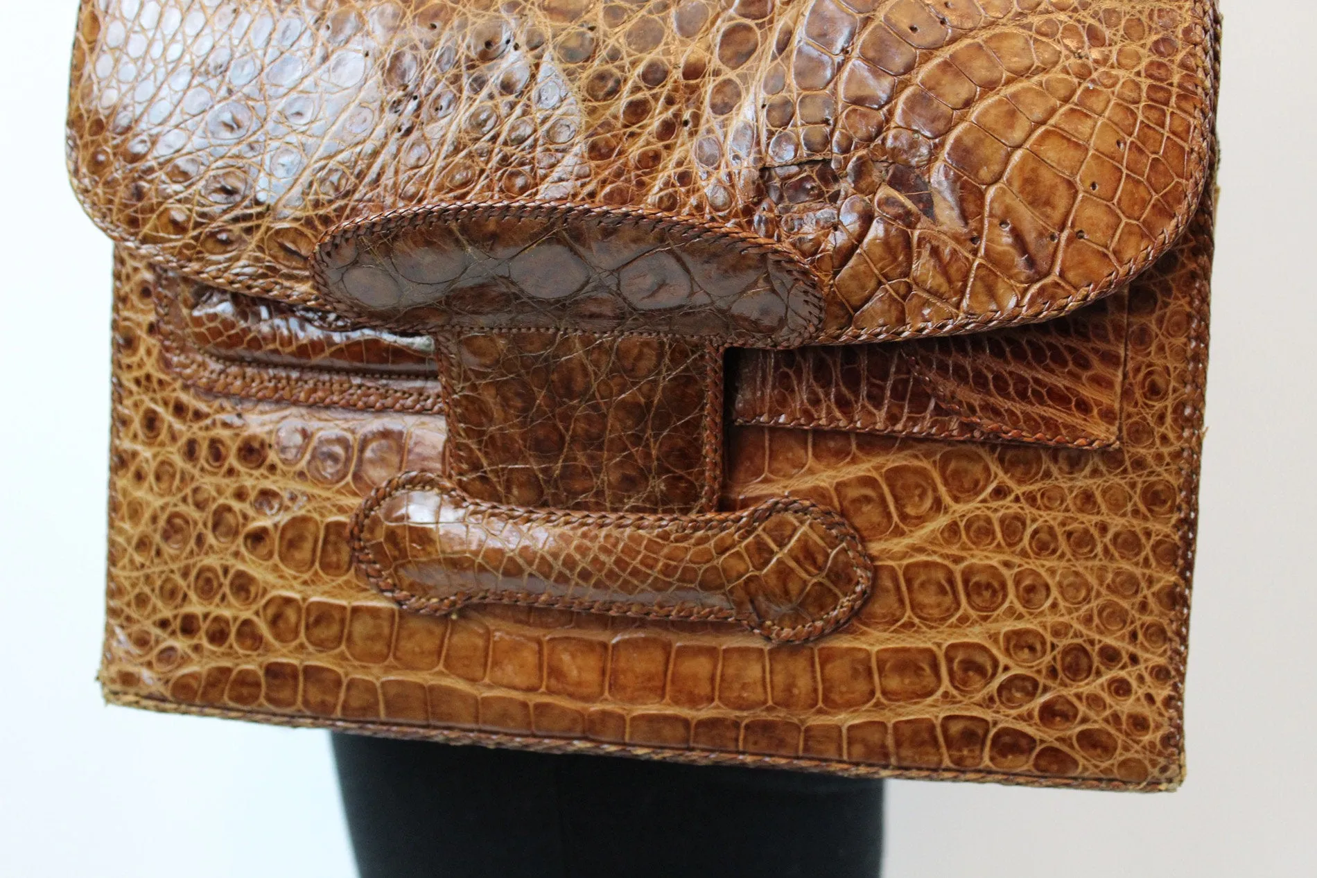 1950s leather handbag snakeskin clutch purse | new fall