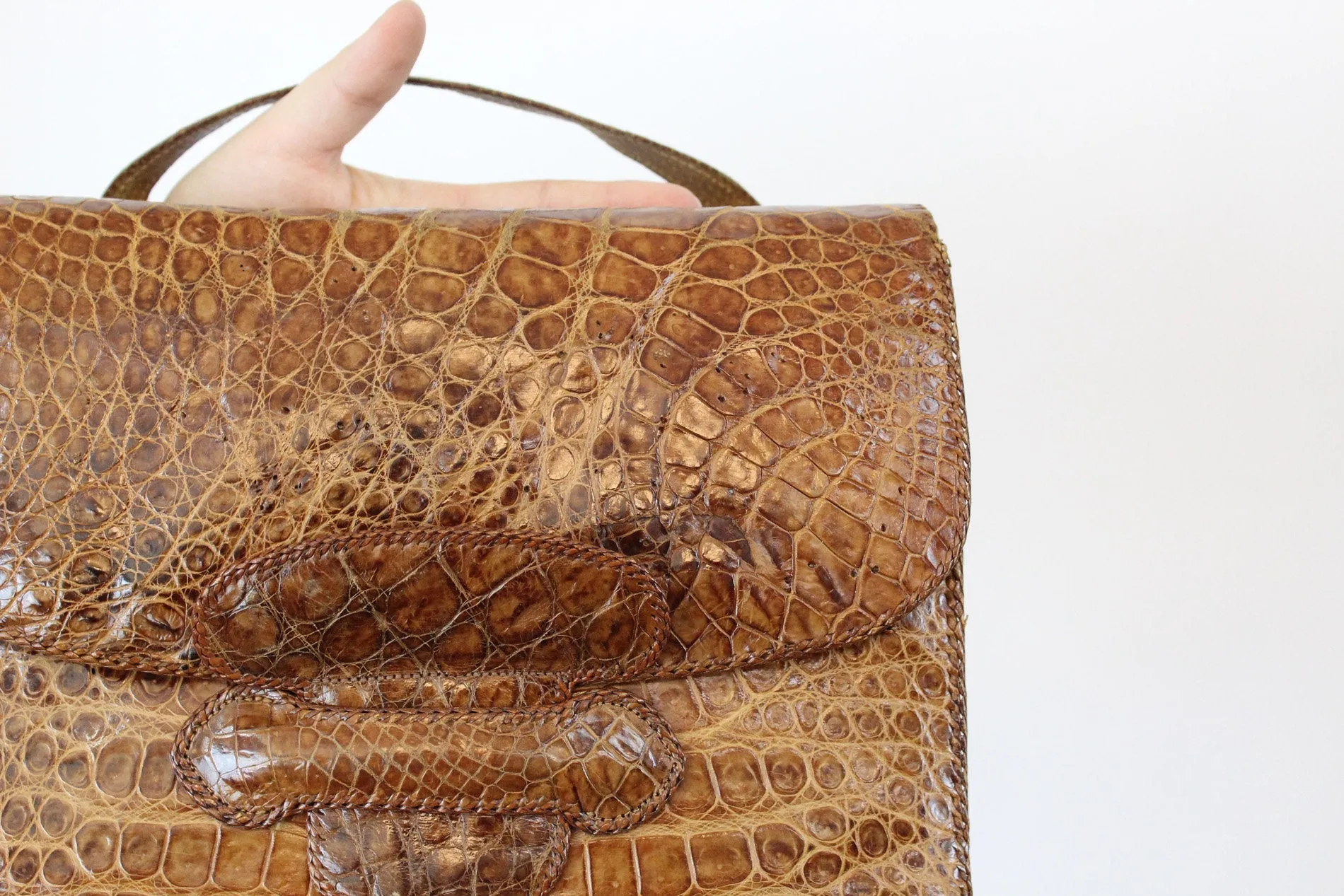 1950s leather handbag snakeskin clutch purse | new fall