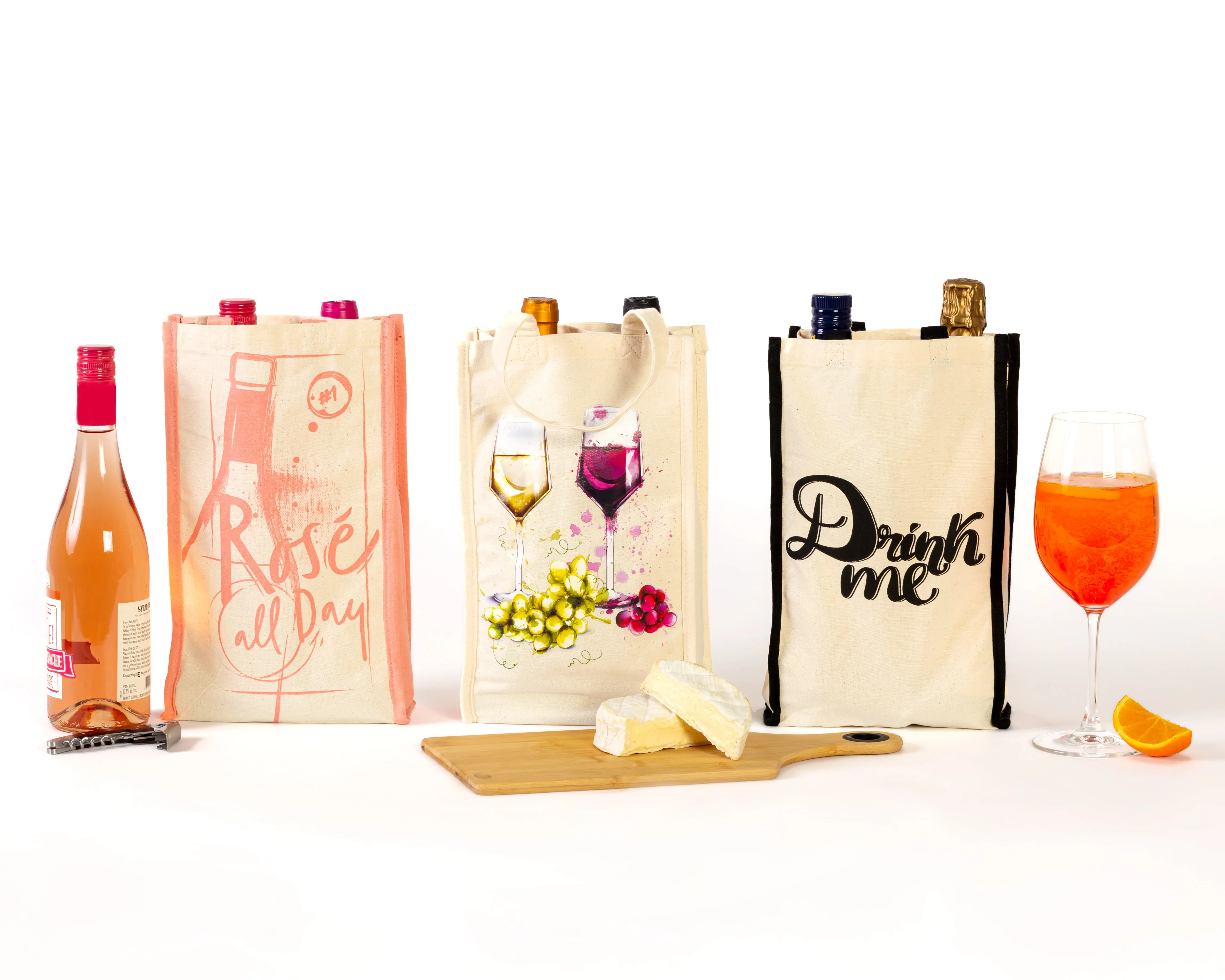 2-BOTTLE CANVAS WINE BAGS | SET OF 3