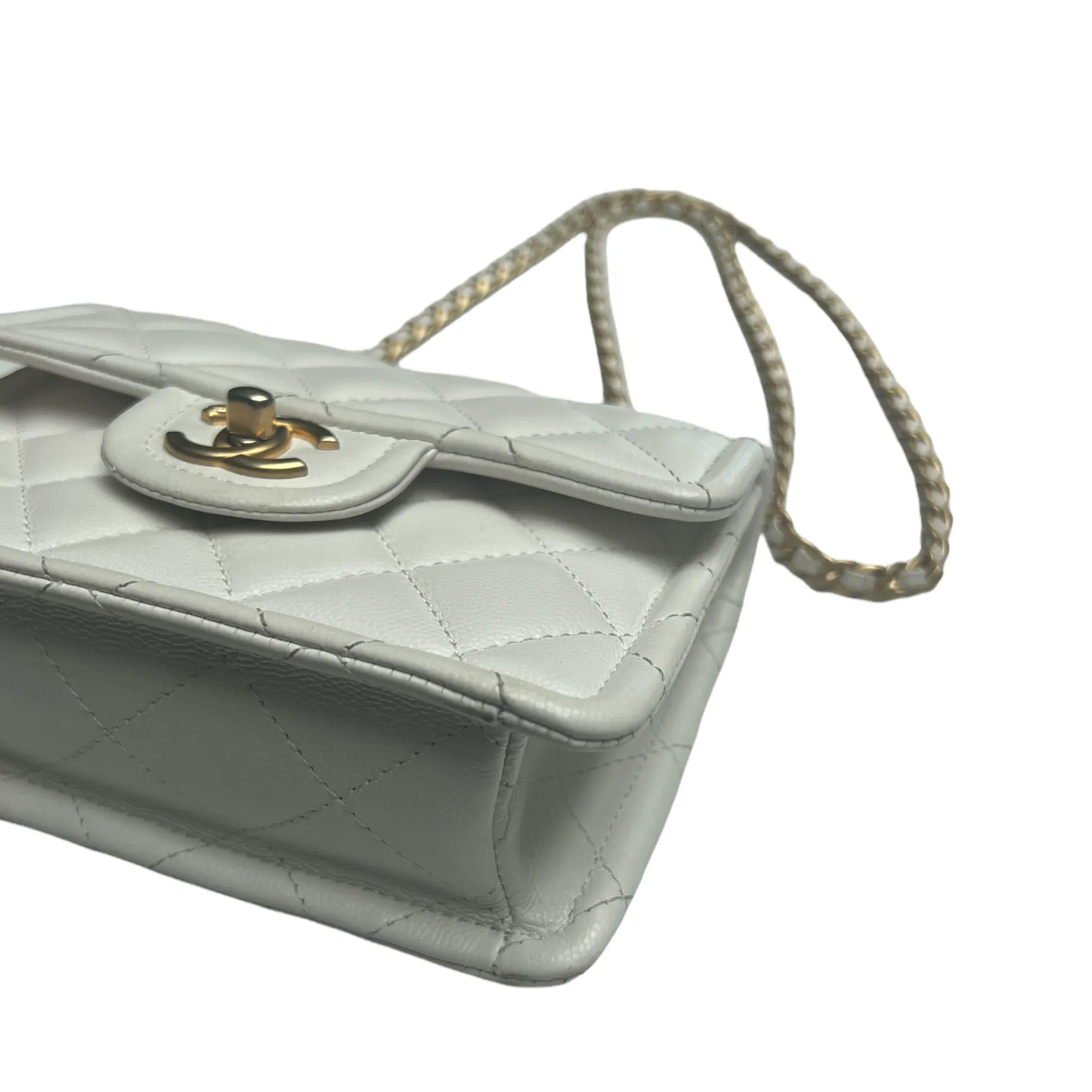 2021 Mini Square White Flap Bag