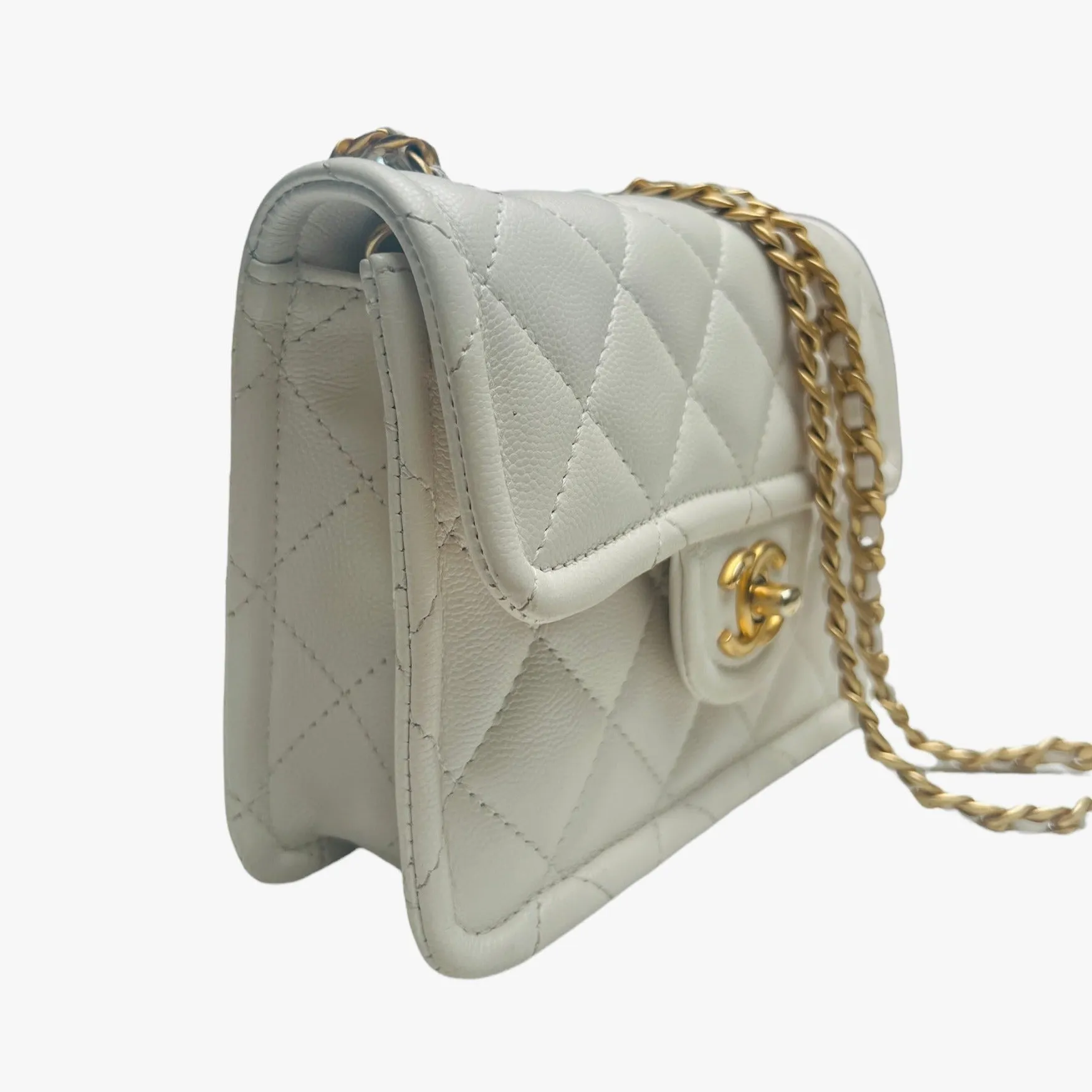 2021 Mini Square White Flap Bag