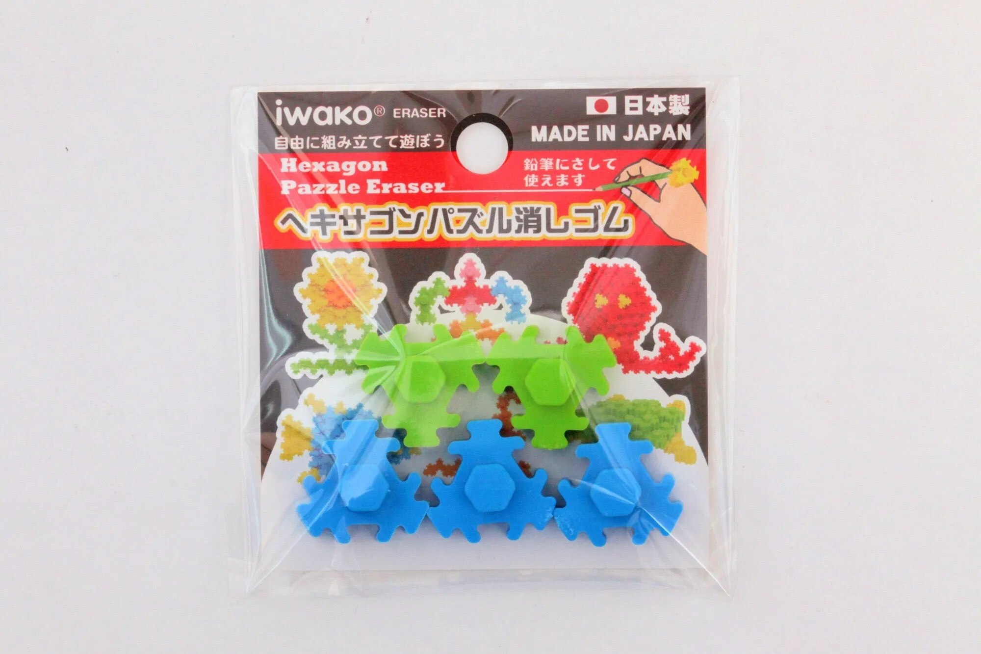 380251 IWAKO HEXAGON PUZZLE ERASERS-DISCONTINUED