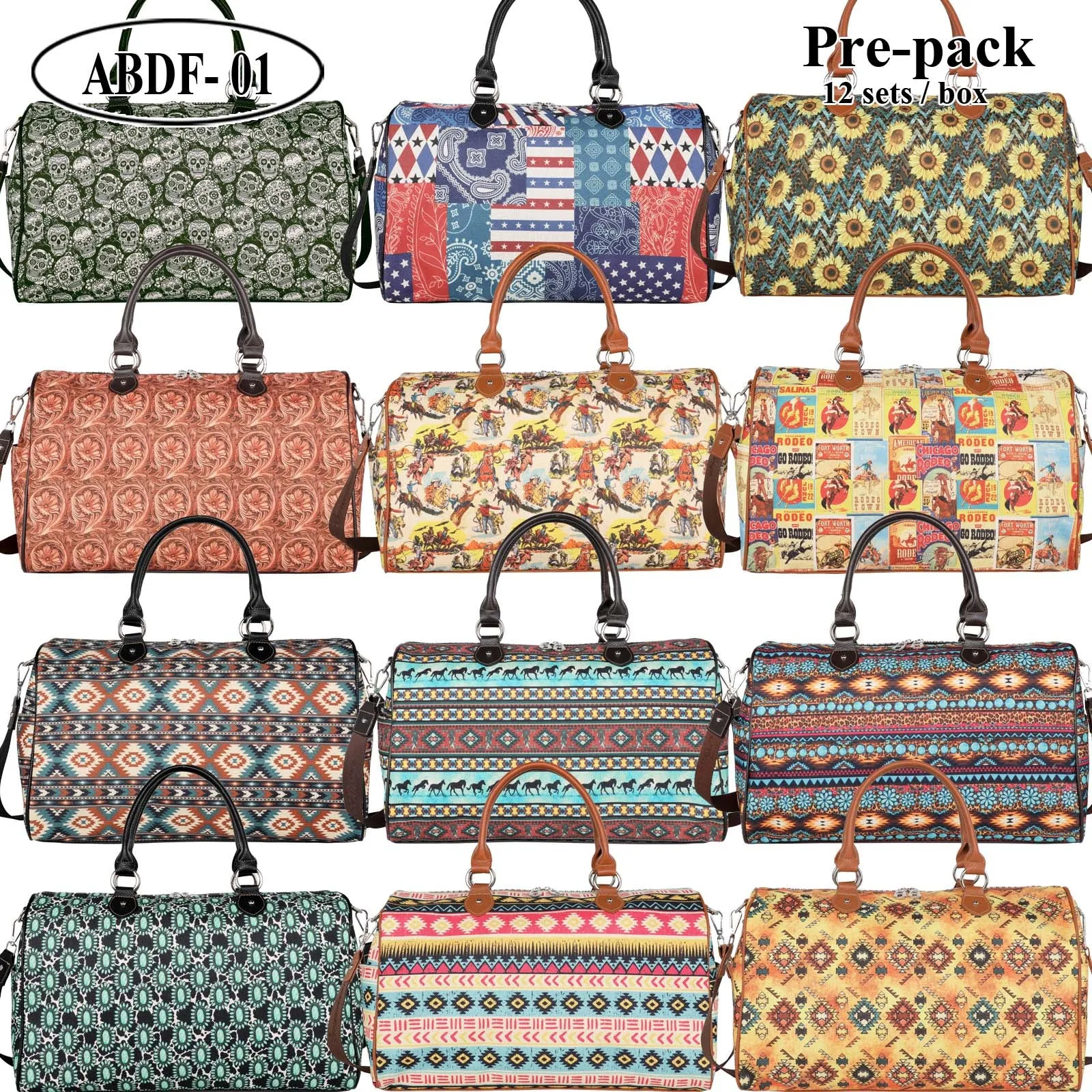 ABDF-01 American Bling Pre-pack Weekender Bag  (12Pcs/Case)