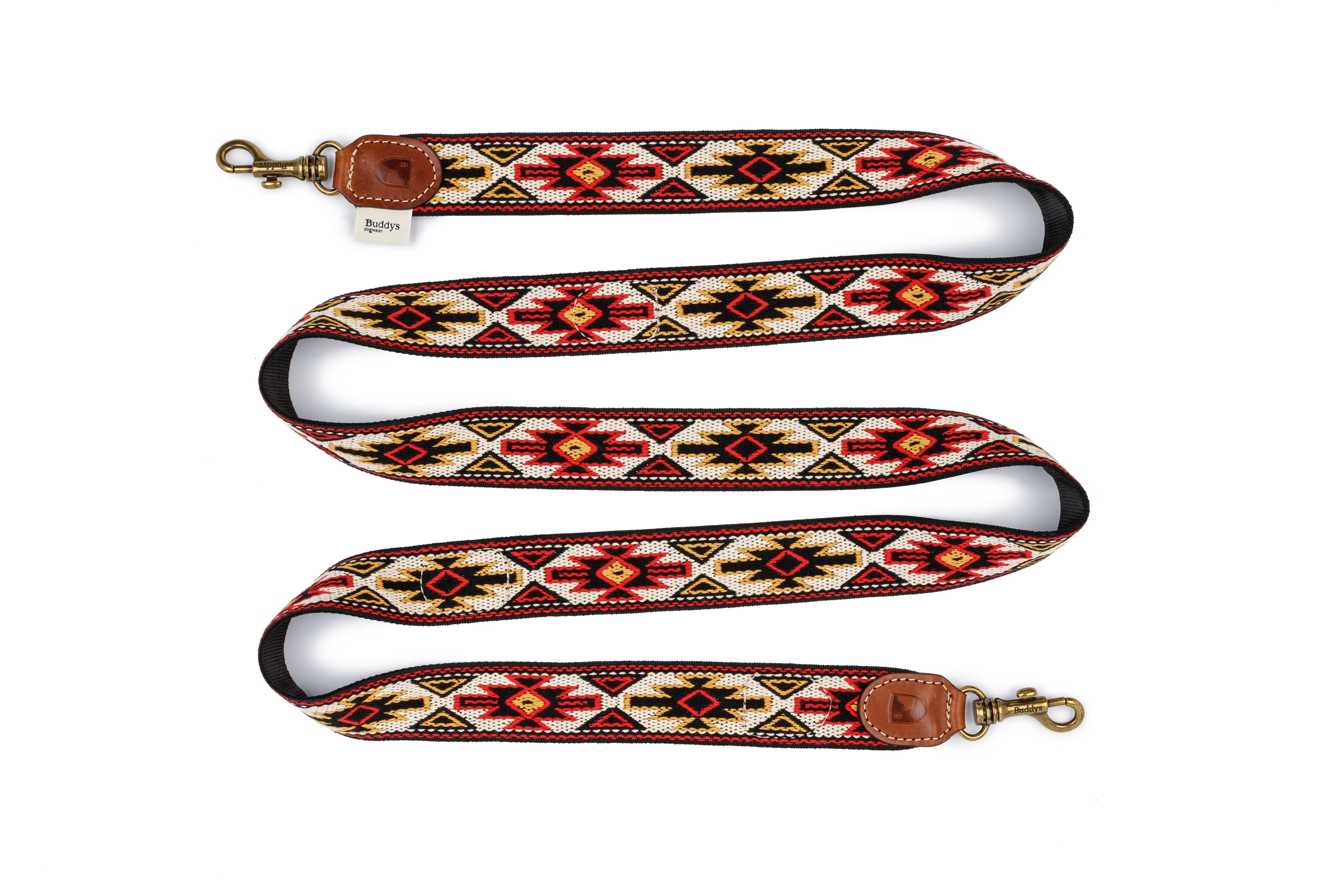 Adjustable Dog Lead: Peyote Rojo