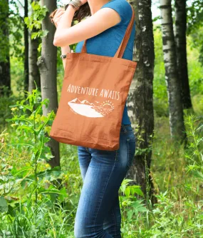 Adventure Awaits Organic Cotton Tote Bag