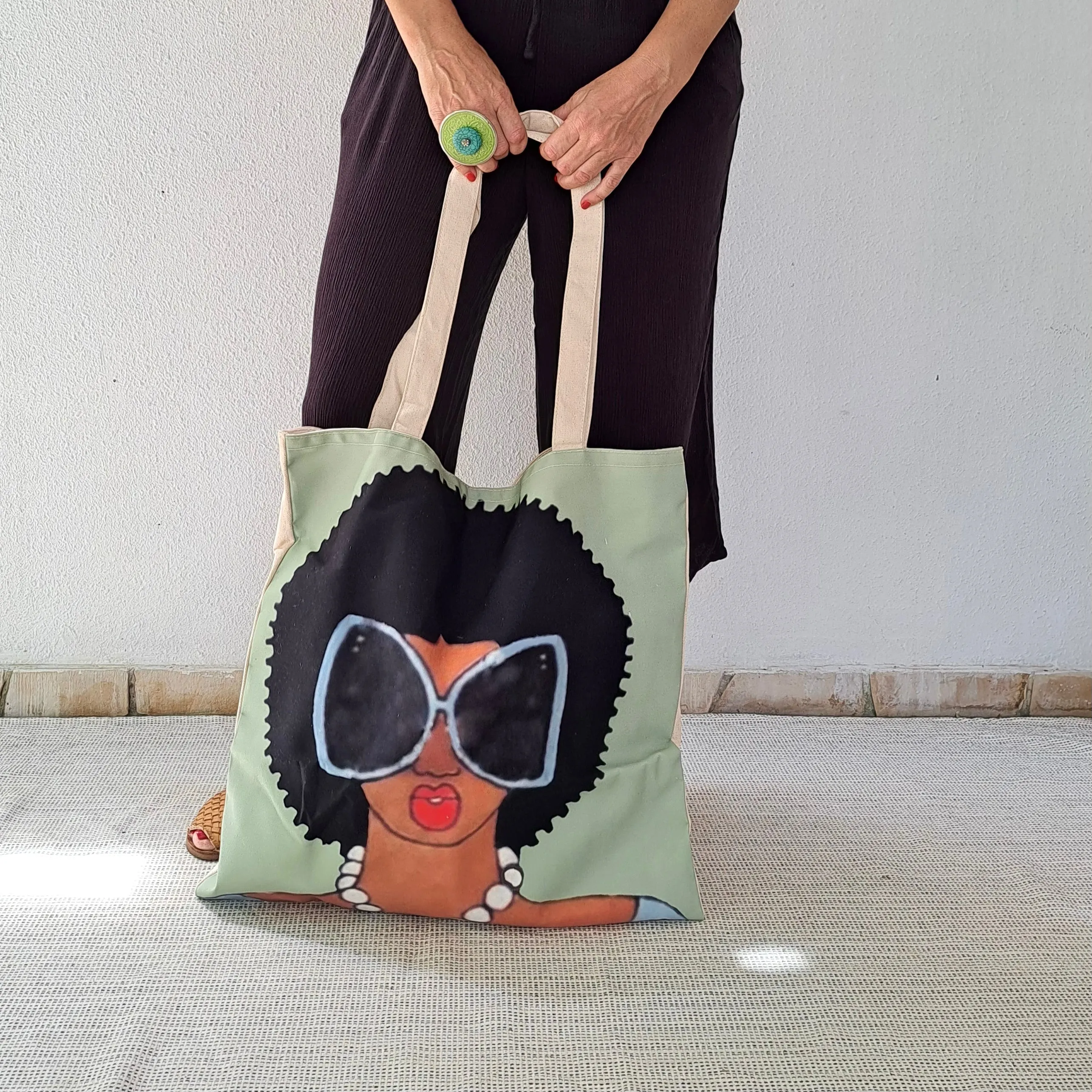 African Ladies Canvas Shopping bag