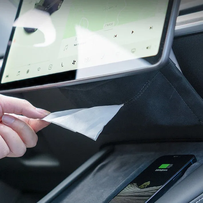 Alcantara Hidden Tissue Box for Tesla Model 3 & Model Y