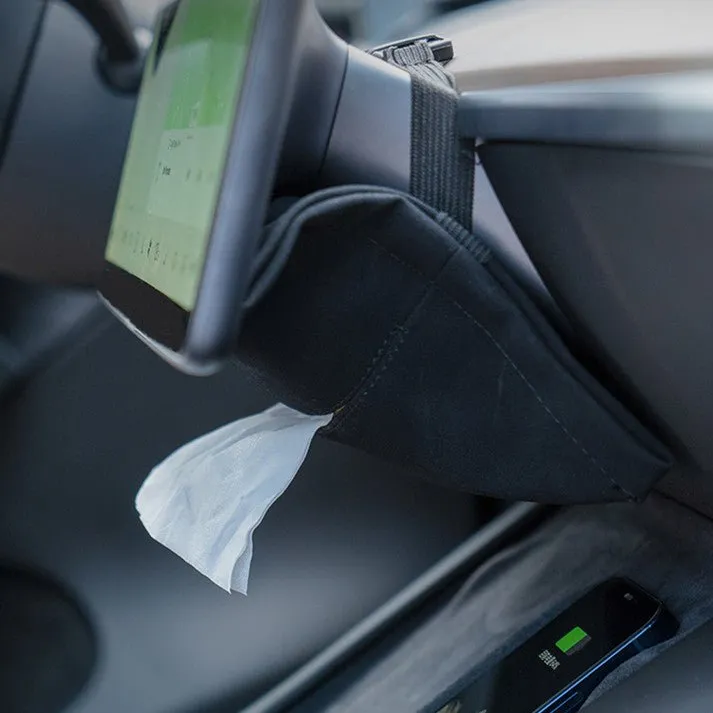 Alcantara Hidden Tissue Box for Tesla Model 3 & Model Y