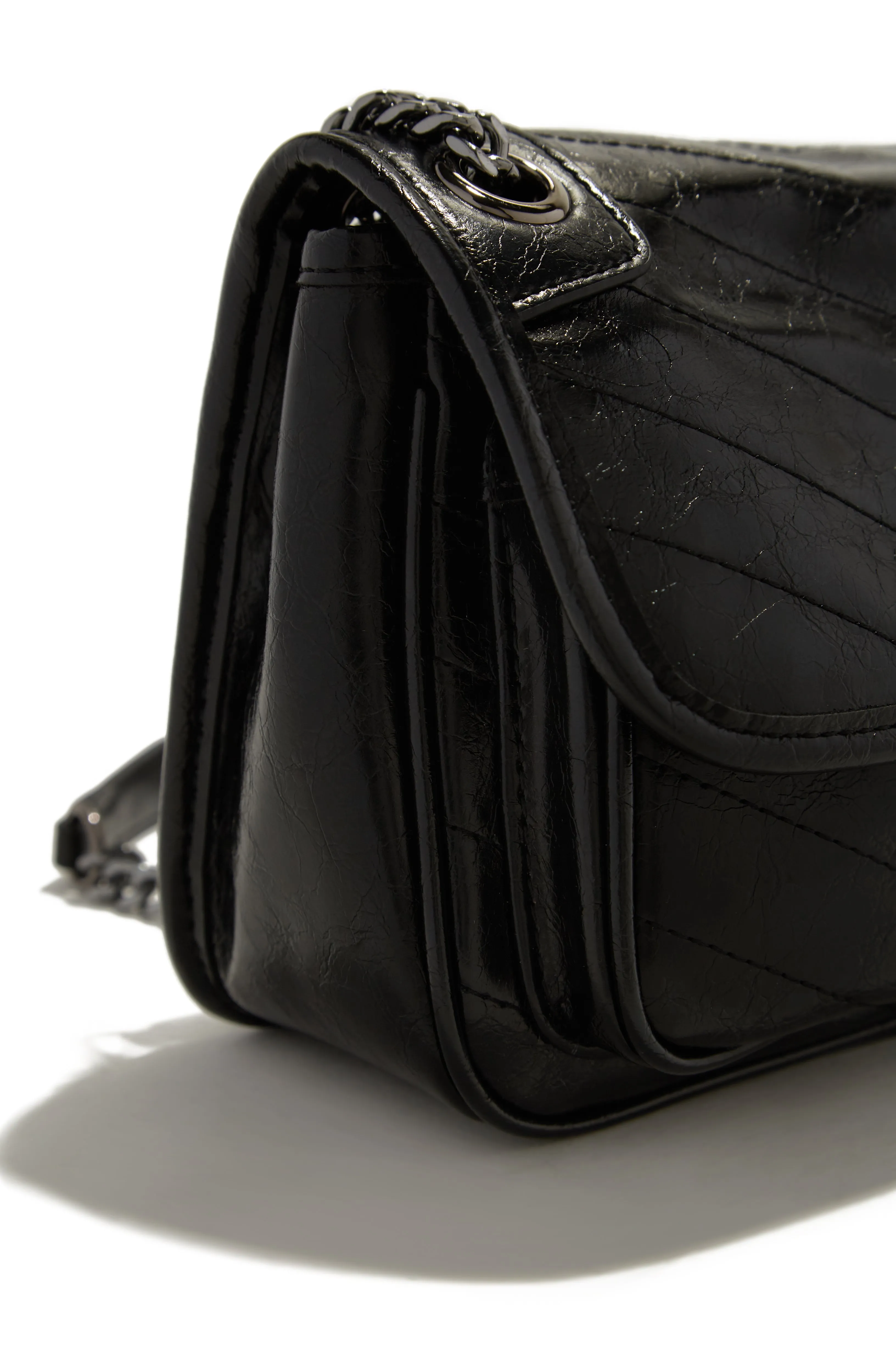 Alicia Quilted Crossbody Bag - Black