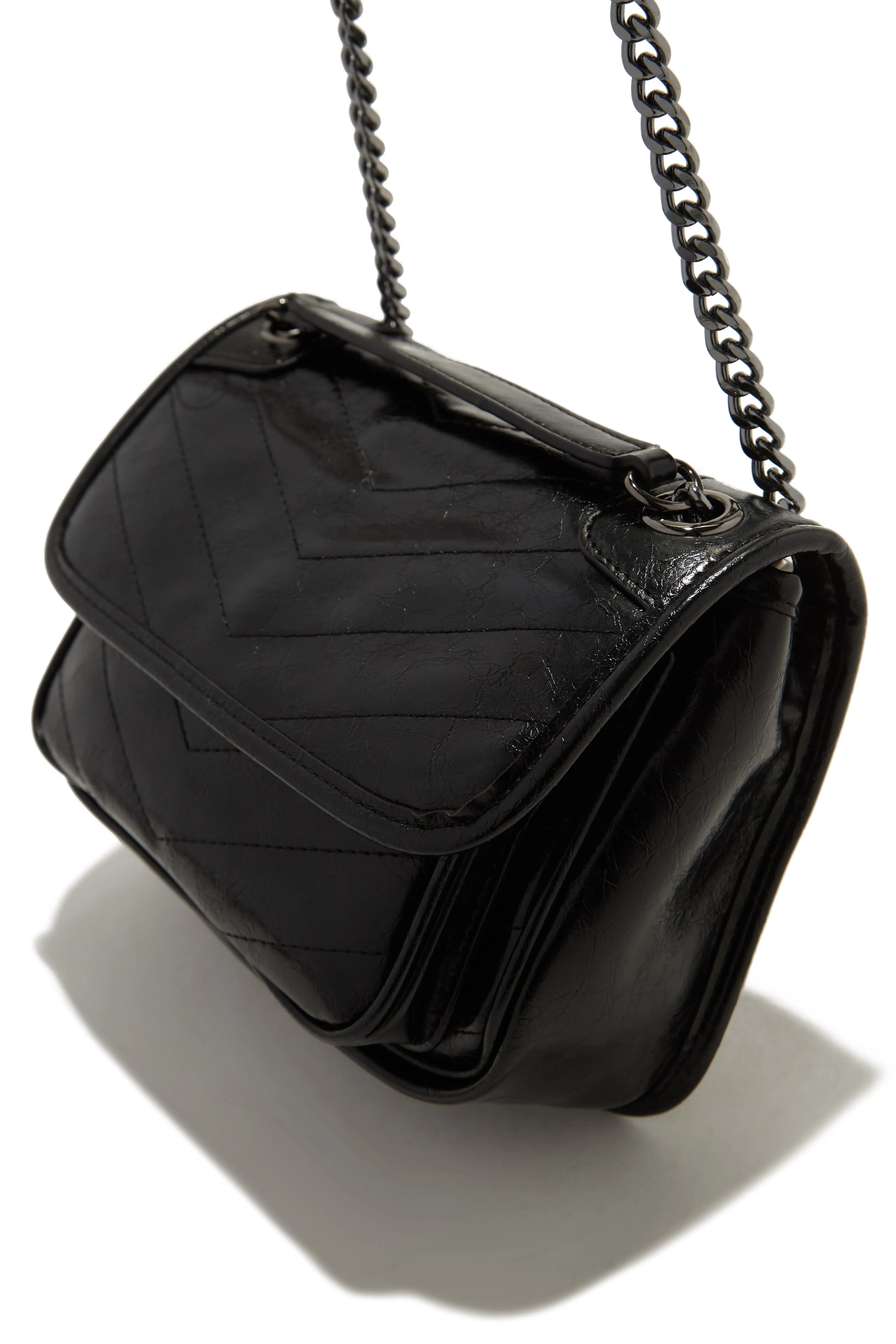 Alicia Quilted Crossbody Bag - Black