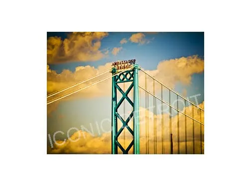 Ambassador Bridge Clouds Horizontal Luster or Canvas Print $35 - $430