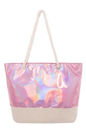 AO760 Metallic PVC Shopper Tote Bag