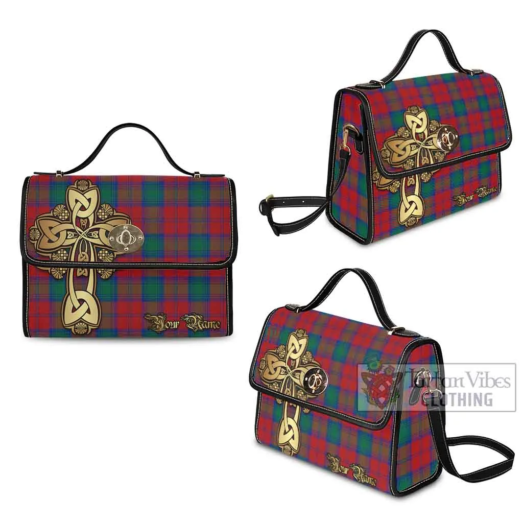 Auchinleck (Affleck) Tartan Waterproof Canvas Bag Golden Thistle Celtic Cross Style