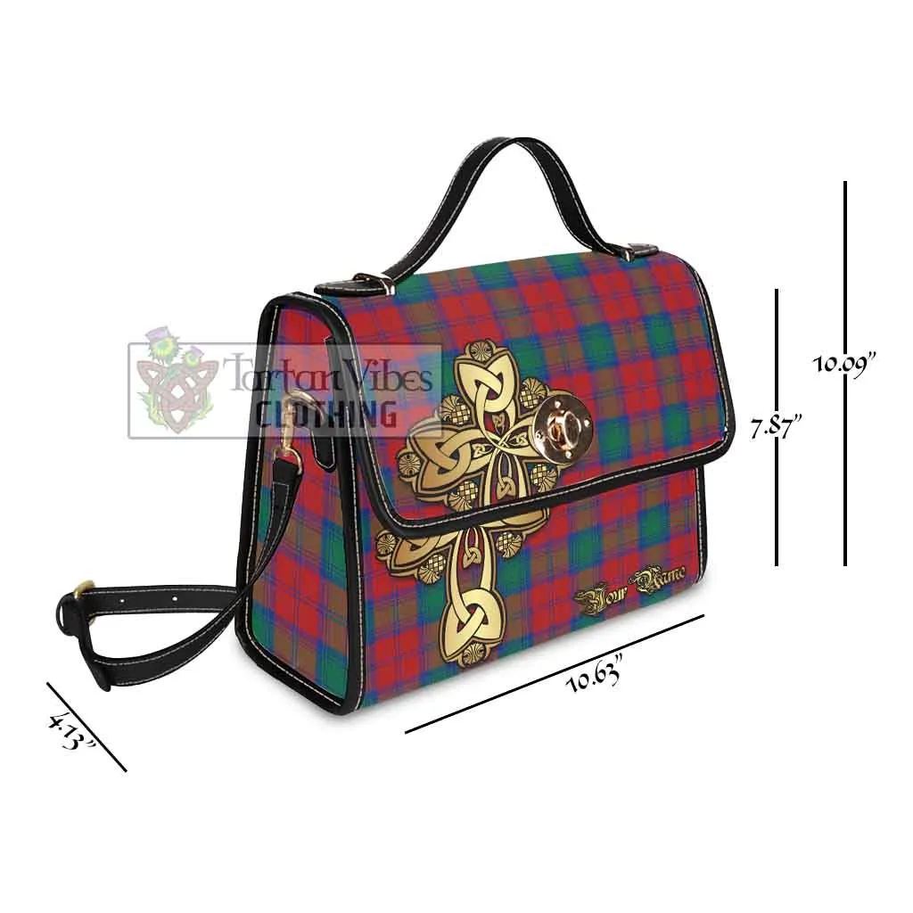 Auchinleck (Affleck) Tartan Waterproof Canvas Bag Golden Thistle Celtic Cross Style