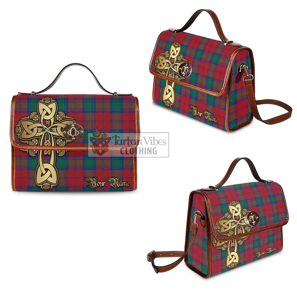 Auchinleck (Affleck) Tartan Waterproof Canvas Bag Golden Thistle Celtic Cross Style