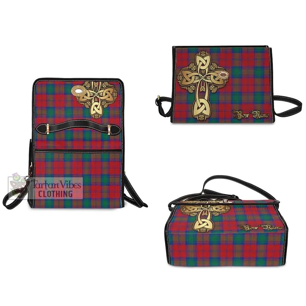 Auchinleck (Affleck) Tartan Waterproof Canvas Bag Golden Thistle Celtic Cross Style