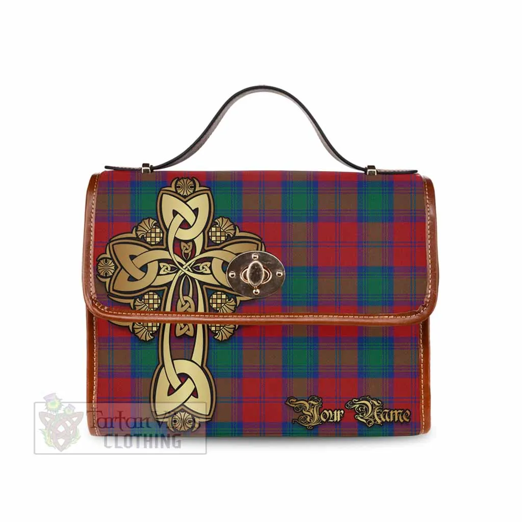 Auchinleck (Affleck) Tartan Waterproof Canvas Bag Golden Thistle Celtic Cross Style