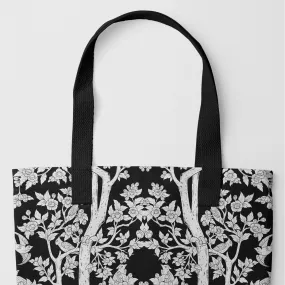 Aviary Tote - Raven Black Bird Pattern Shopping Tote