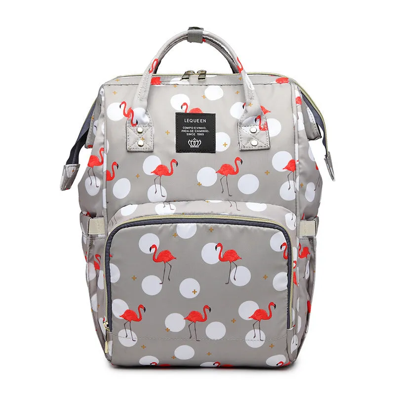 Baby Bag Flamingo Print Backpack Mother