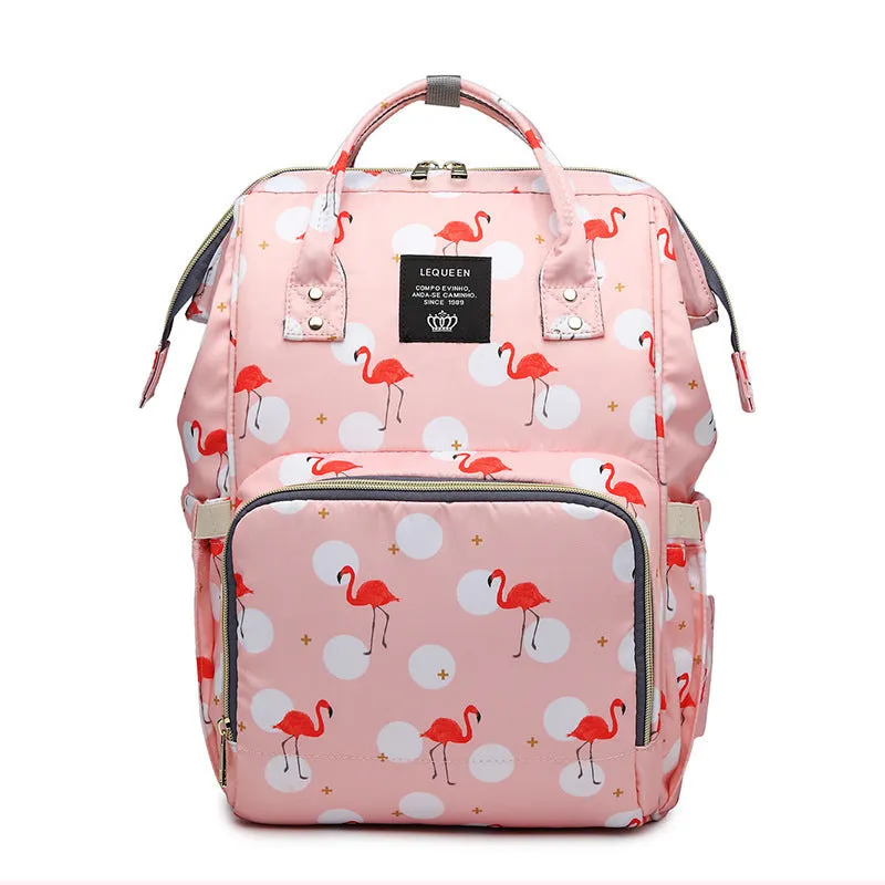 Baby Bag Flamingo Print Backpack Mother