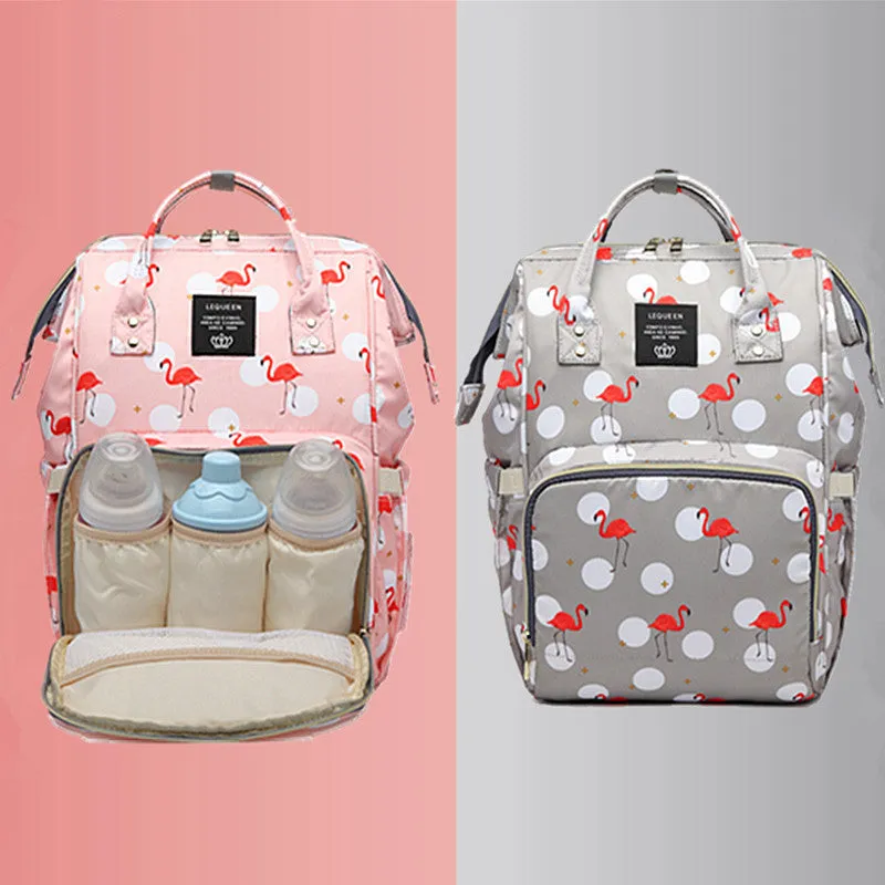 Baby Bag Flamingo Print Backpack Mother