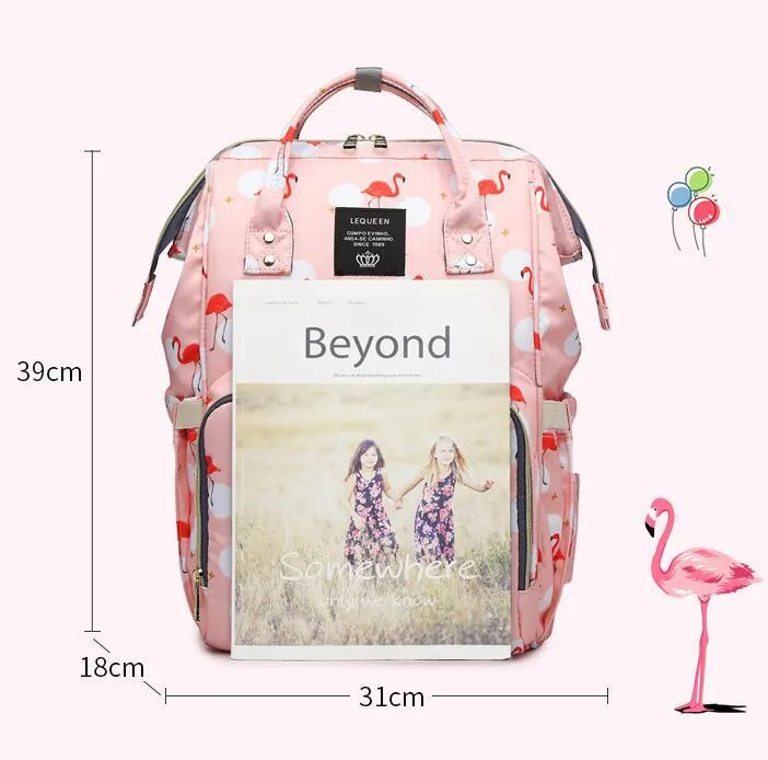 Baby Bag Flamingo Print Backpack Mother