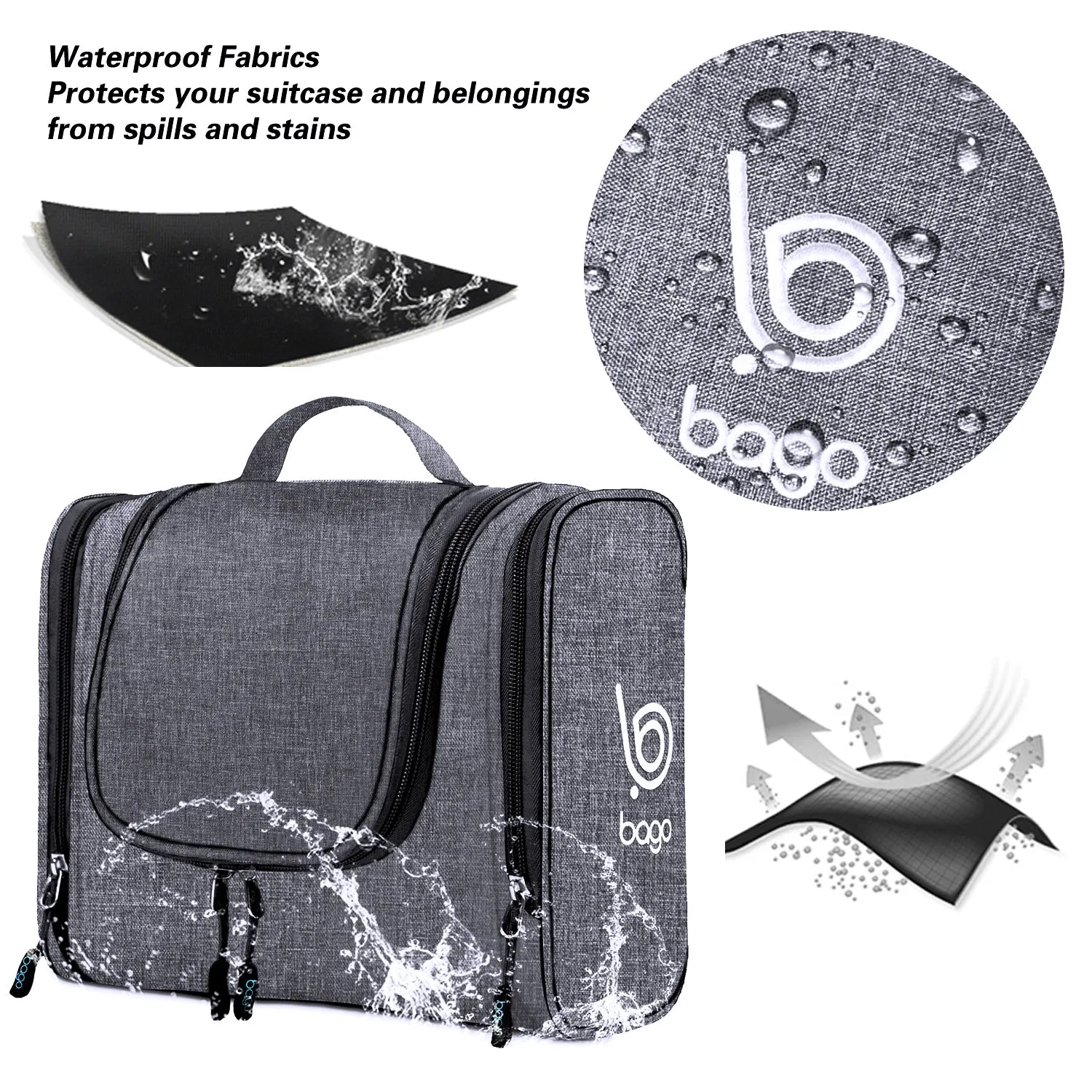 Bago Hanging Toiletry Bag For Women & Men - Travel Bags for Toiletries