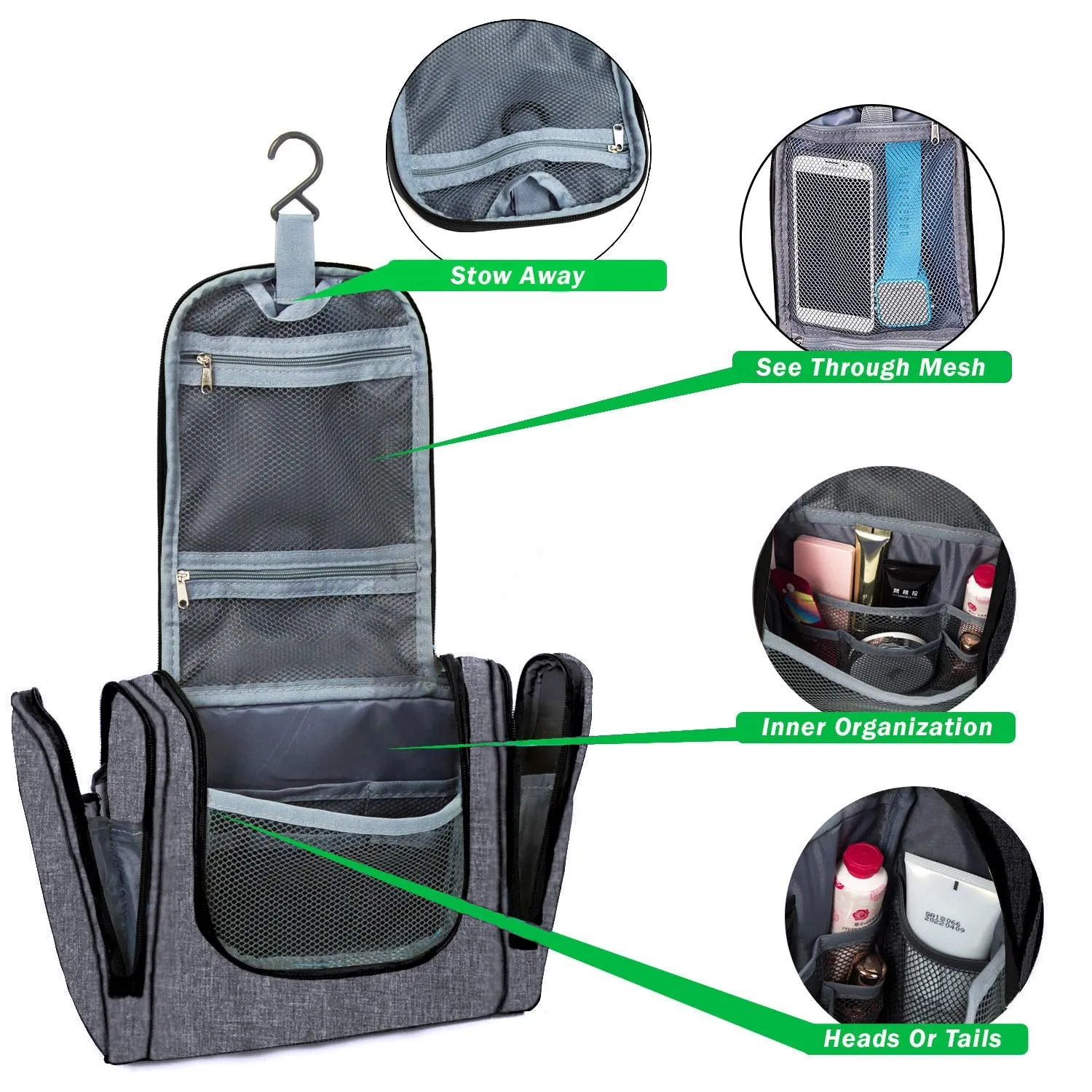 Bago Hanging Toiletry Bag For Women & Men - Travel Bags for Toiletries