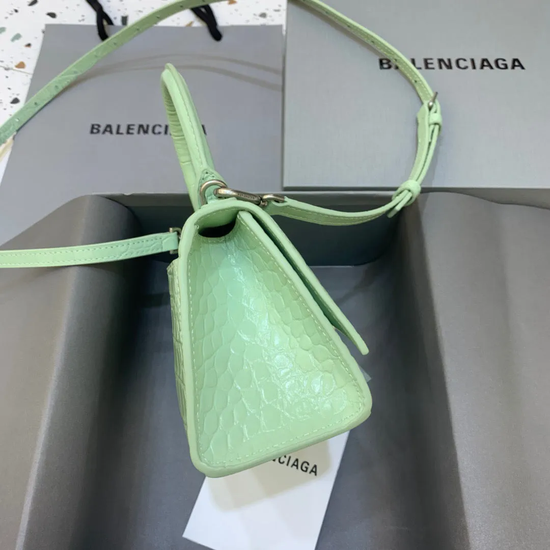 Balen Hourglass XS Handbag In Light Green, For Women,  Bags 7.4in/19cm