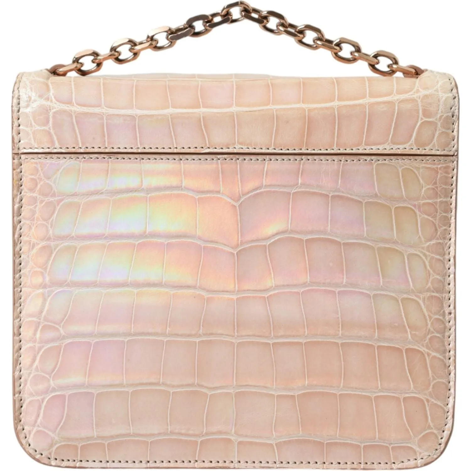 Balenciaga Elegant Mini Chain Beige Clutch for Evening Elegance