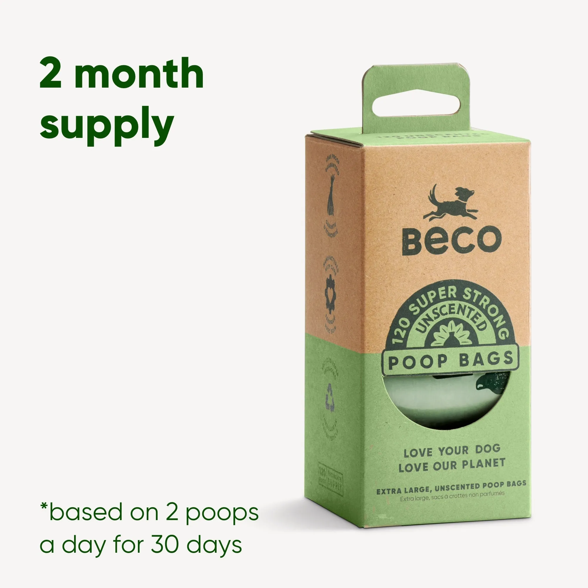 Beco Poop Bag, Unscented | Big, Strong, Leak-Proof