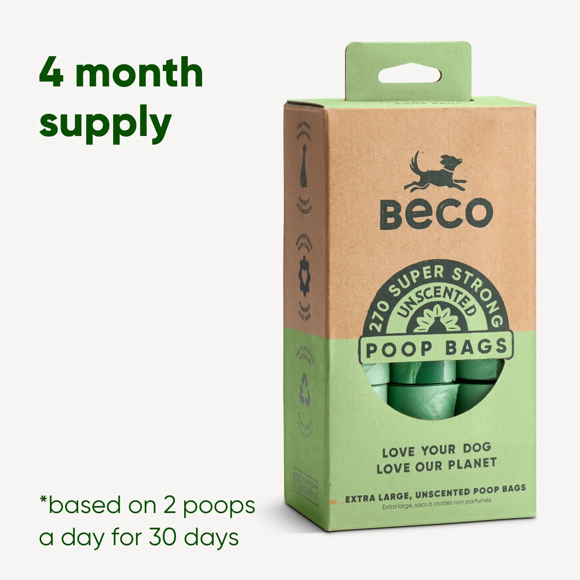 Beco Poop Bag, Unscented | Big, Strong, Leak-Proof