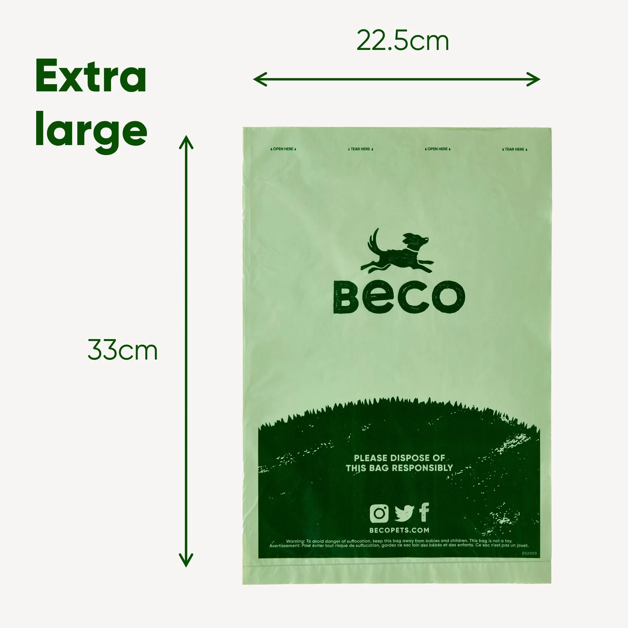 Beco Poop Bag, Unscented | Big, Strong, Leak-Proof