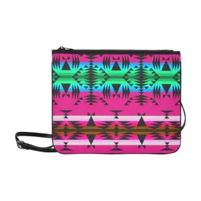 Between the Mountains Pink Slim Clutch Bag