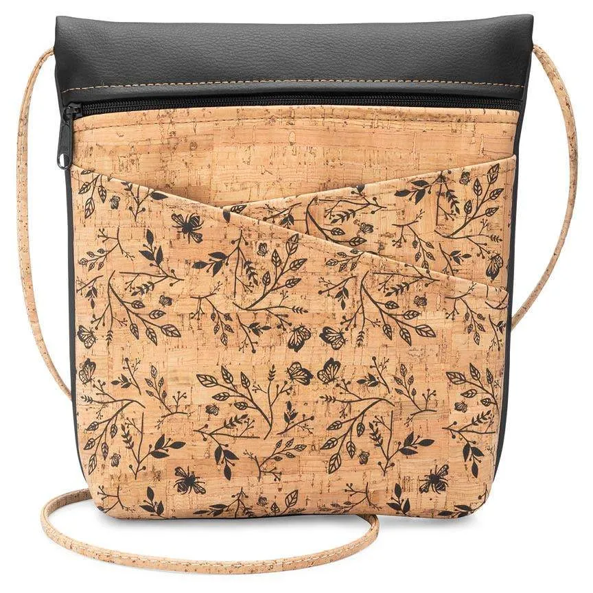 Black Floral Criss Cross Body Bag