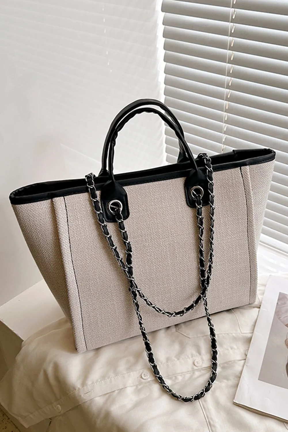 Black Polyester Tote Bag