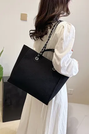 Black Polyester Tote Bag