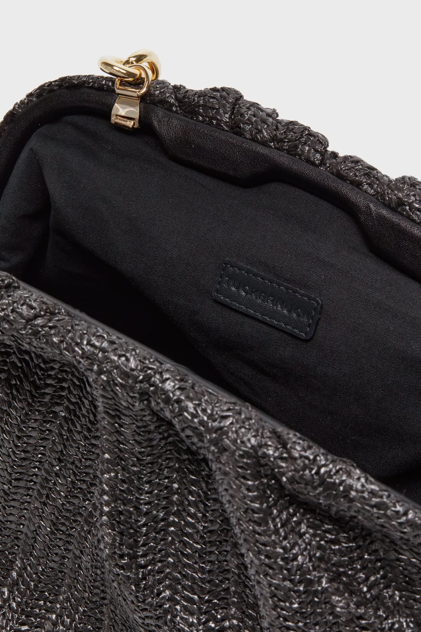 Black Raffia Slouchy Clutch