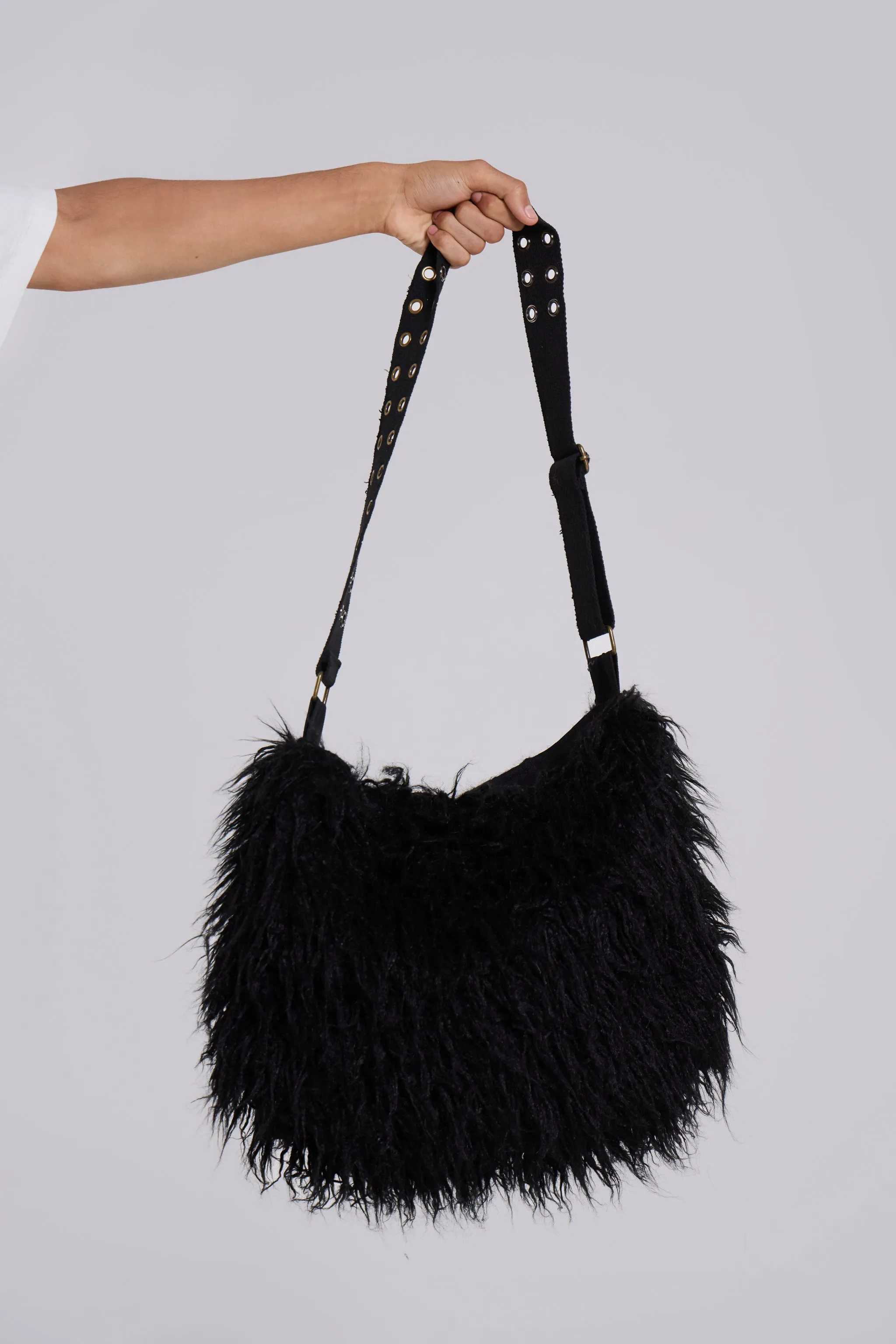 Blackout Faux Fur Sling Bag