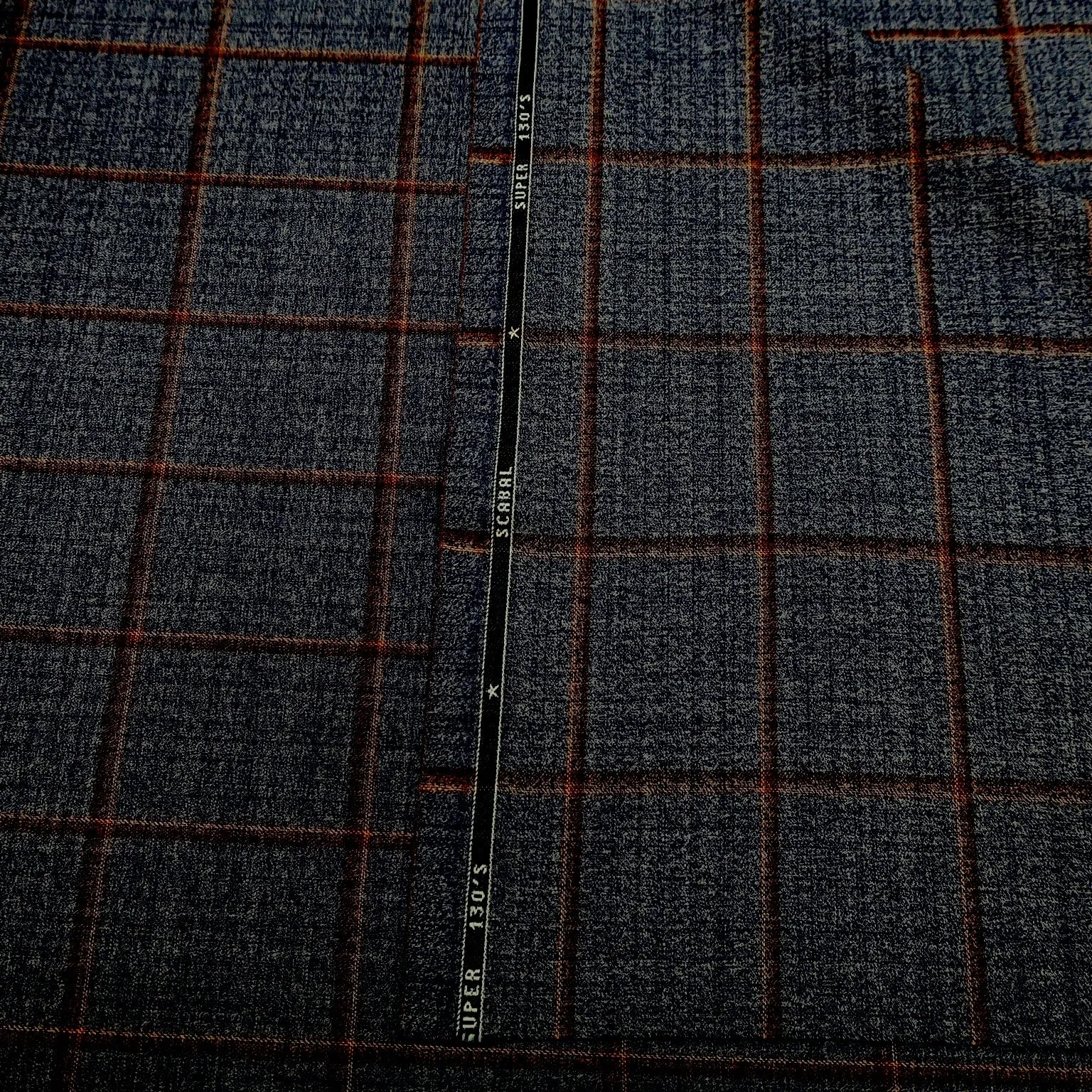 Blue Dark Check SCABAL super 130's Fabric