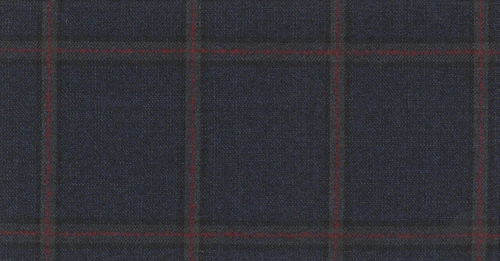 Blue Dark Check SCABAL super 130's Fabric