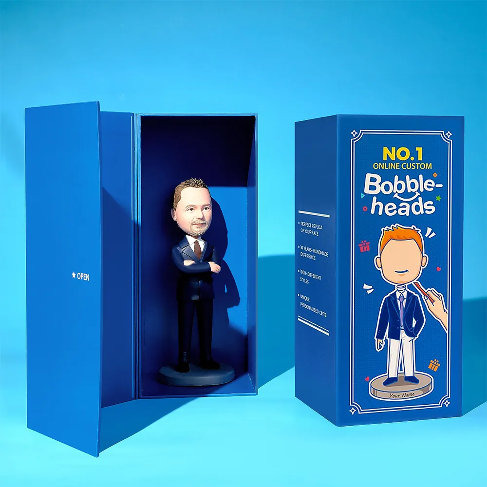 Boss's Day Gift Custom Rich Boss Bobblehead With Money Bag