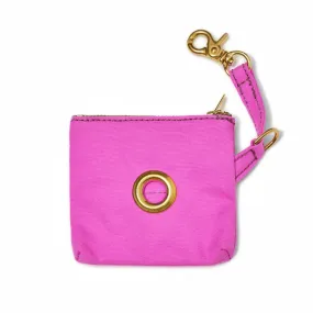 Bright Pink Waxed Canvas Poop Bag Pouch