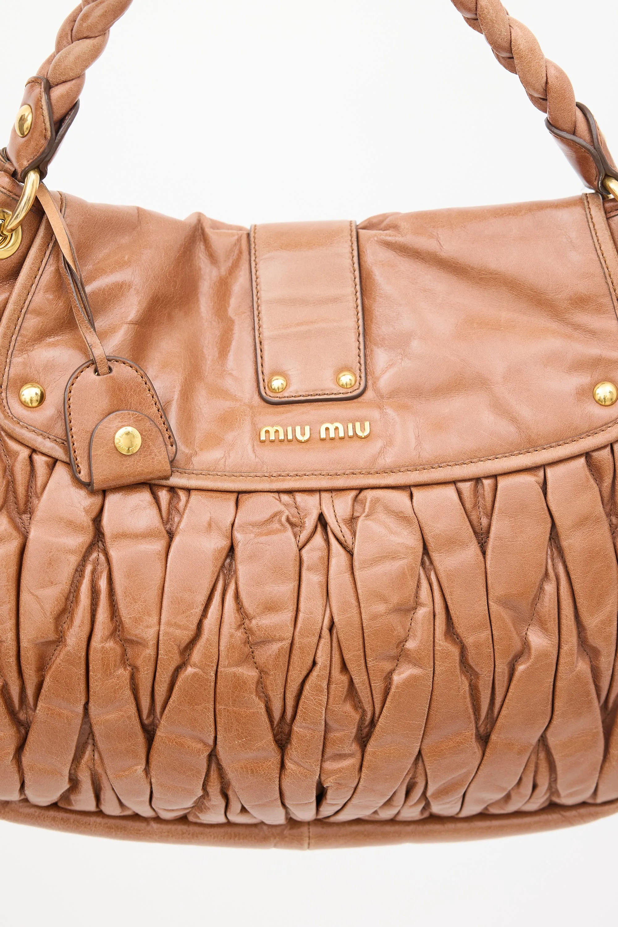 Brown Matelassé Leather Coffer Bag