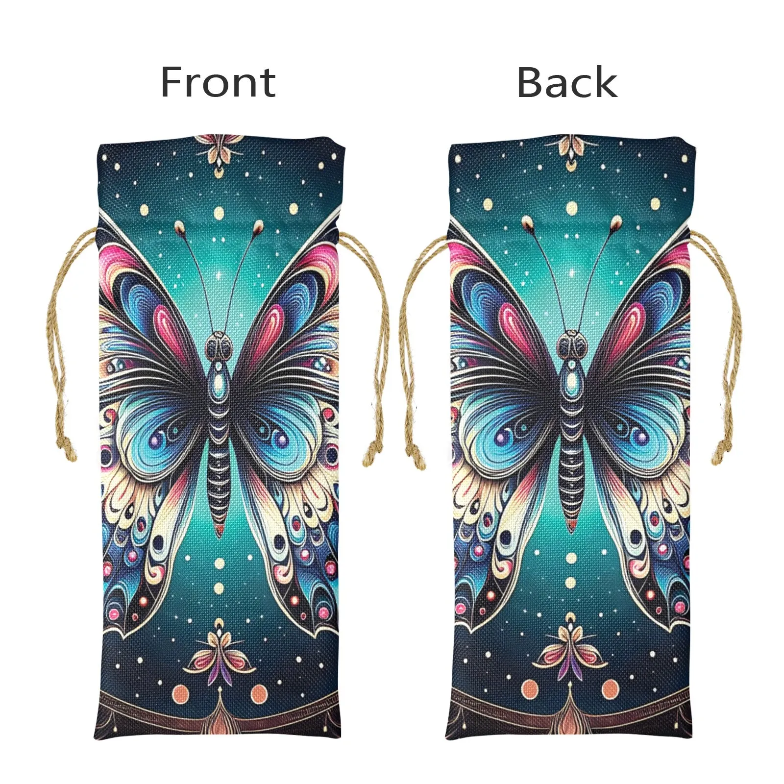 Butterfly awd447 Linen Wine Bottle Bag