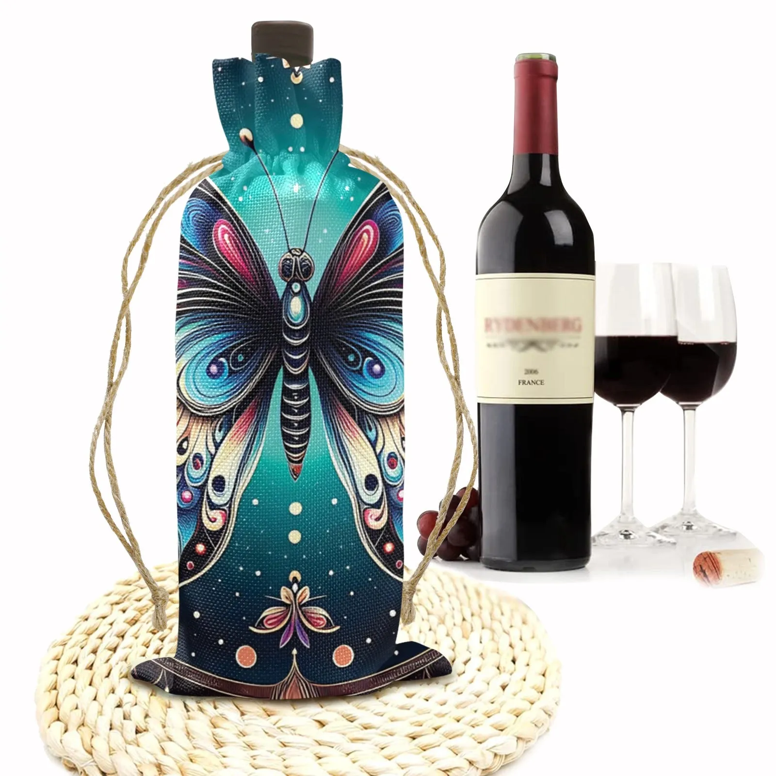 Butterfly awd447 Linen Wine Bottle Bag