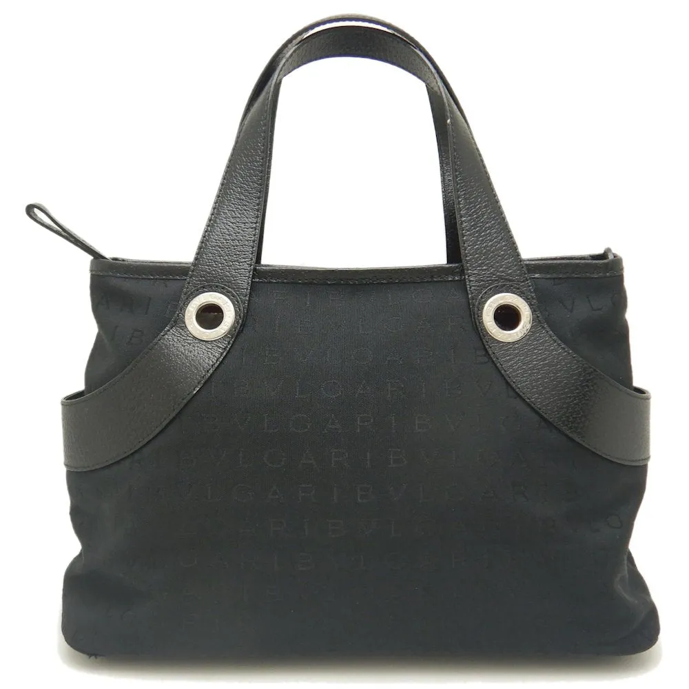 Bvlgari Canvas Leather Tote Bag Black